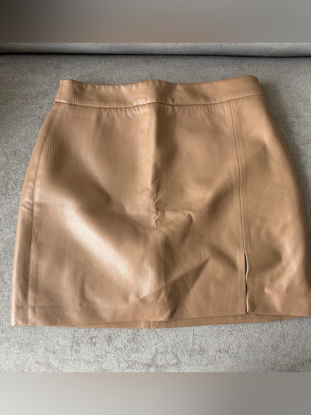 Classic Tan Faux Leather Mini Skirt